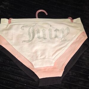 Juicy Couture White, Pink, and Black Panties Set